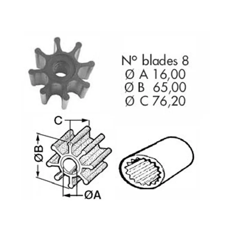 Osculati Impeller CEF 176 Volvo Penta D6/Jabsco