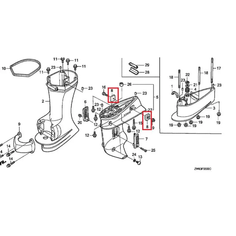 Honda Anode for girhus og brakett BF15-BF50