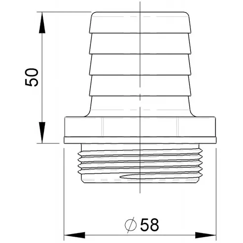Trudesign slangekobling til 3-veis ventil 1 1/2" (38mm)