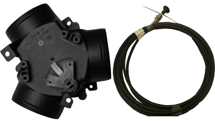 Y-forgrening 3x90mm med spjeld og 4m vaier.