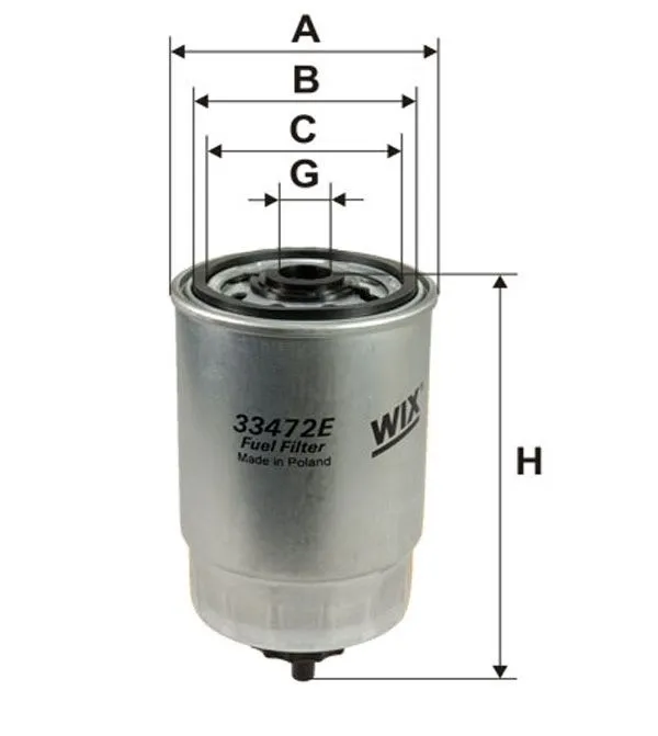 Wix 33472E Dieslefilter/vannutskiller Volvo Penta KAD/KAMD/TAMD  (EHD)