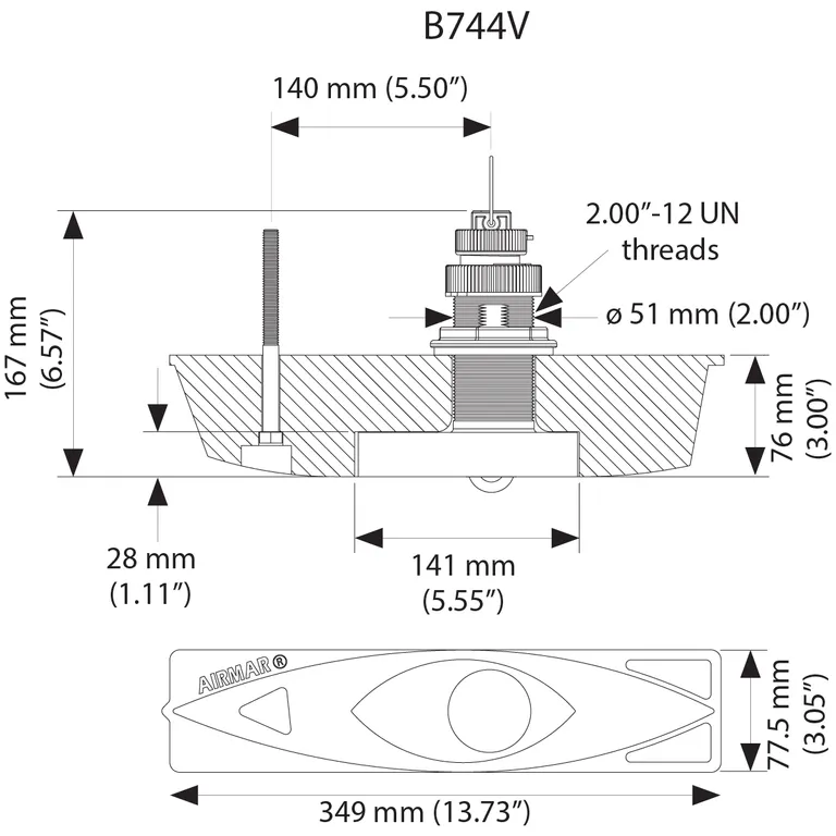 Garmin B744V gjennomgående bronsegiver