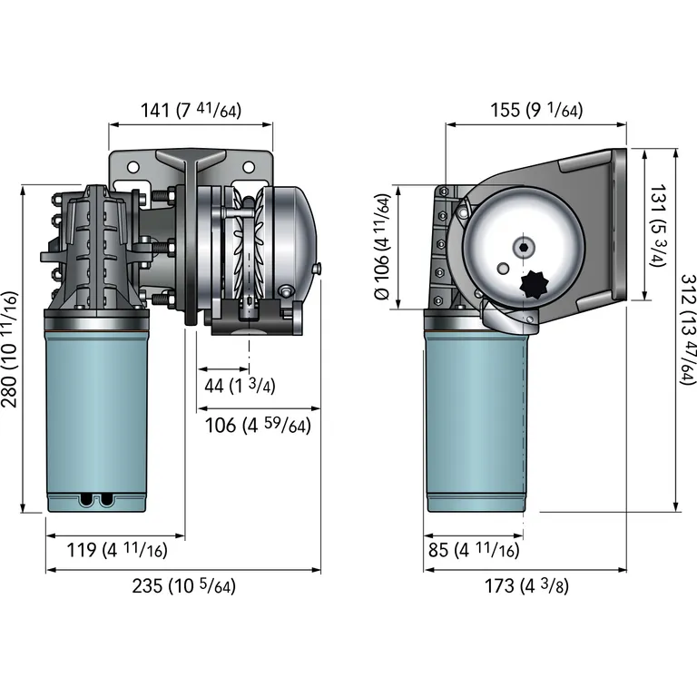 Quick Balder BL2R 12V 600W ankervinsj for tau, frittfall, kabelar høyre