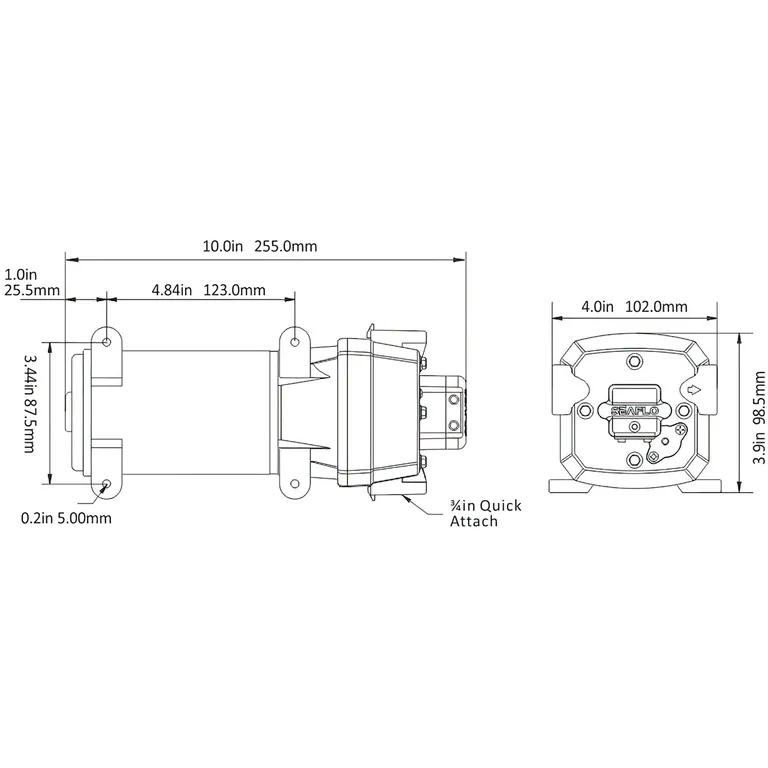 Seaflo Serie 41 trykkvannspumpe 17L (12V)