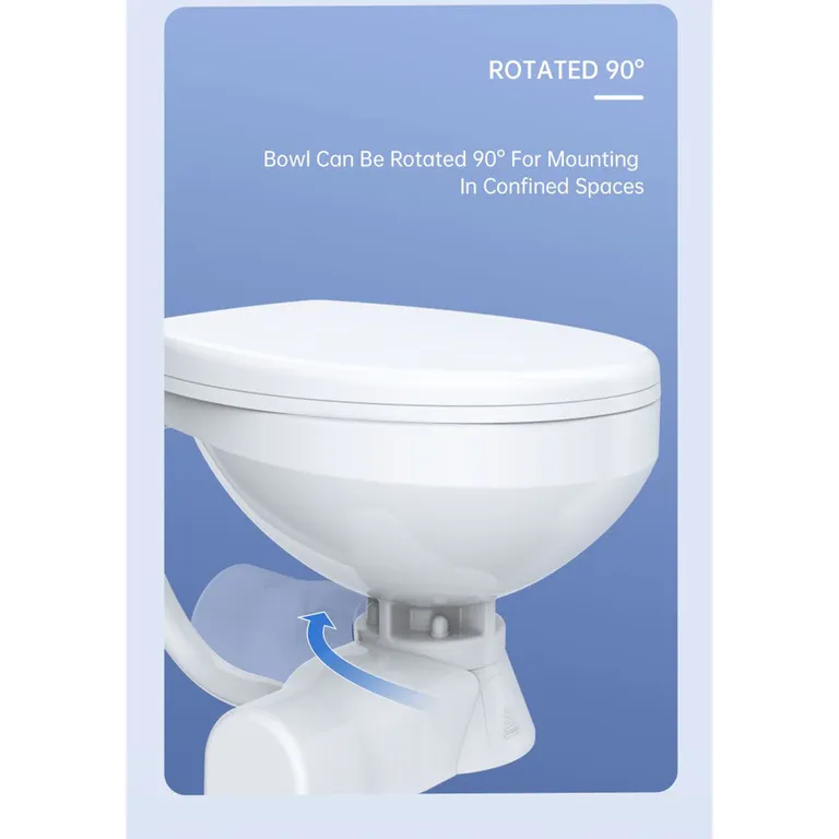 Seaflo Elektrisk toalett Regular Quiet flush Soft close, for ferskvannspyling 24V