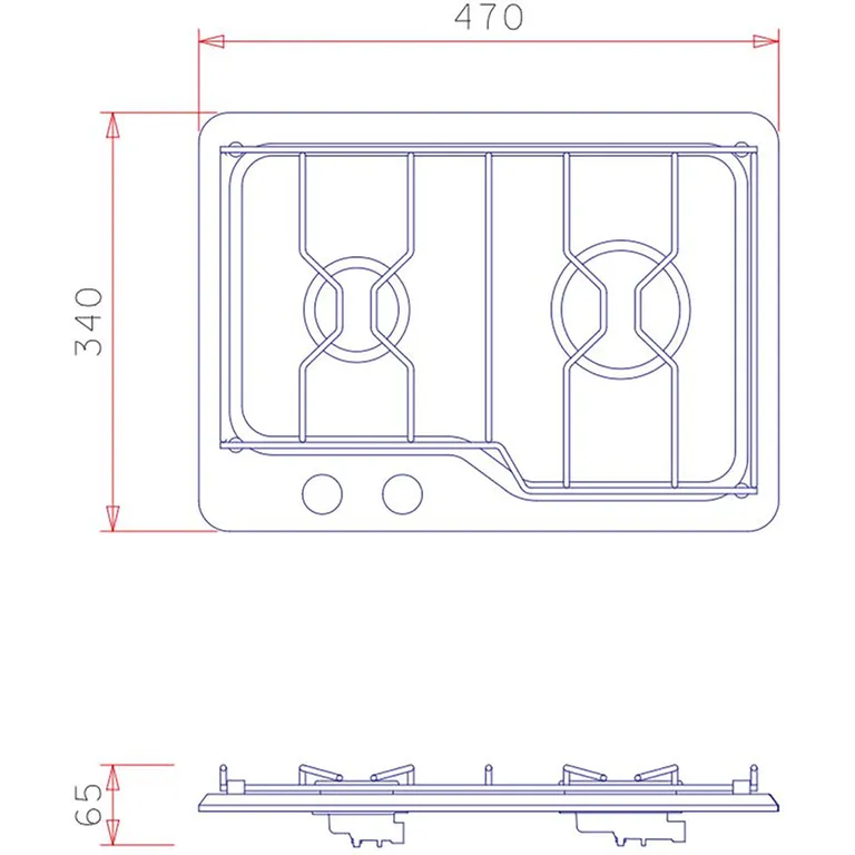 Ocean Comfort nedfellbart kokeapparat med 2 bluss