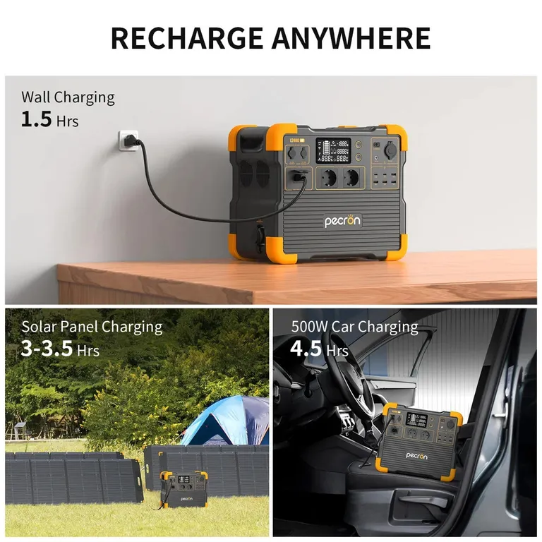 Pecron E2400LFP Strømstasjon 2048Wh 2400W