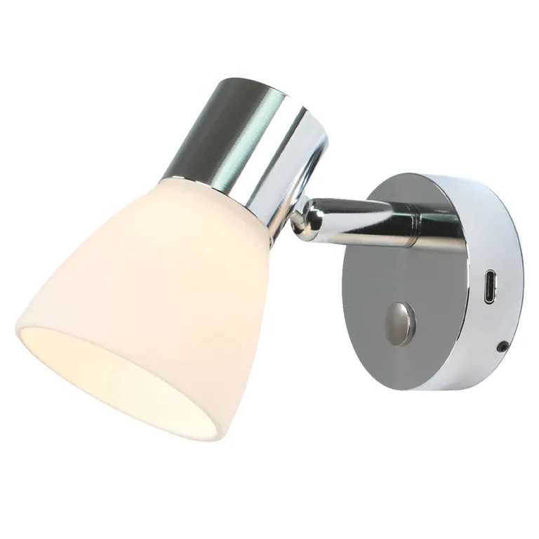 Aries LED vegglampe med USB-C kontakt 3 Watt, 12 / 24Volt