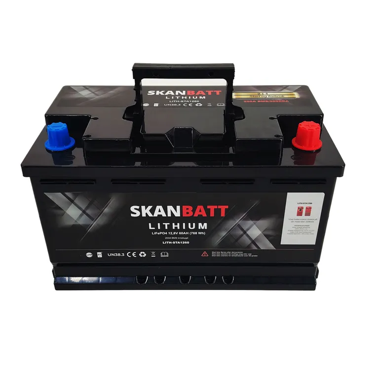 Skanbatt Bluetooth Lithium 12V 60Ah LiFePo4 startbatteri 900CA
