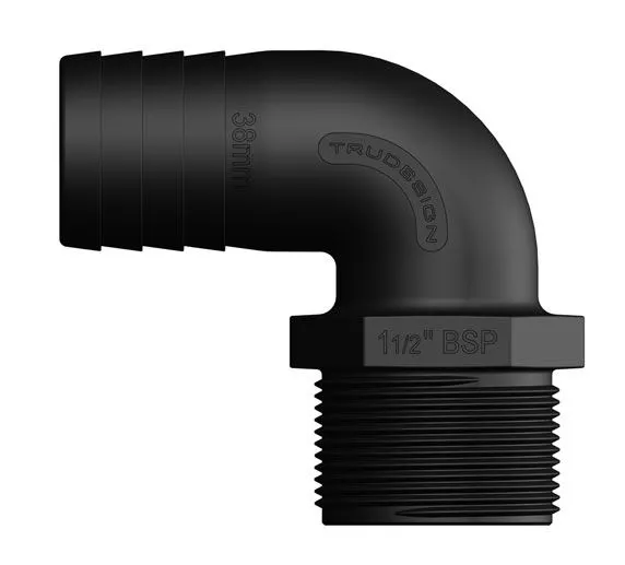 Trudesign 90 grader slangetilkobling hann 1 1/4" (32mm utv.)
