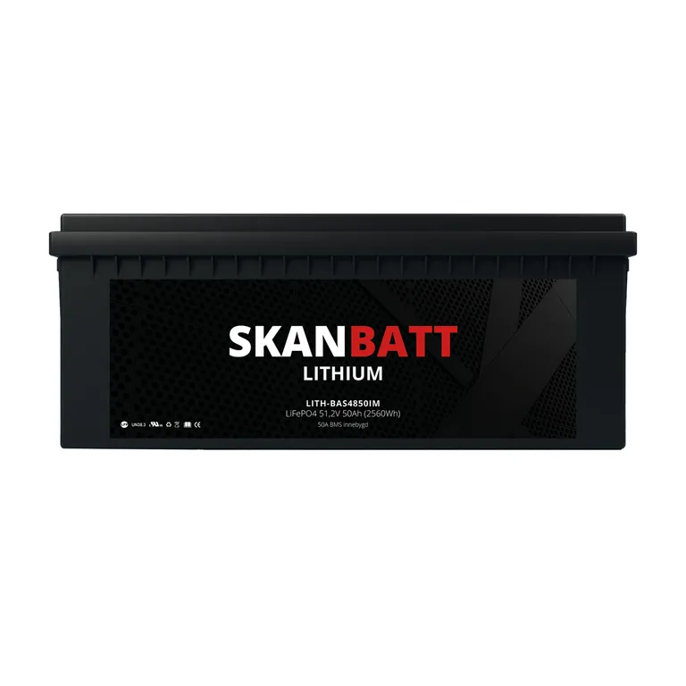 Skanbatt Lithium 48V 50Ah LiFePo4 batteri, 50A BMS, IP67