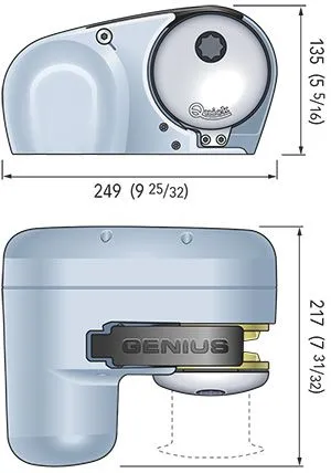 Quick Genius GP2 2000 24V 800W ankervinsj, 8 mm kjetting, trommel