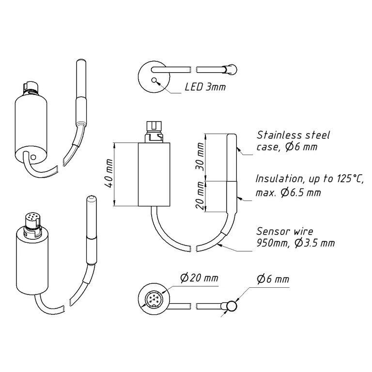 Yacht Devices YDTC-13N Digital termometer for NMEA 2000(micro-C)