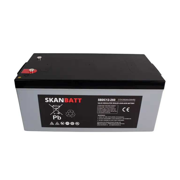 Skanbatt AGM Deep Cycle batteri 12V 260Ah (+ høyre)