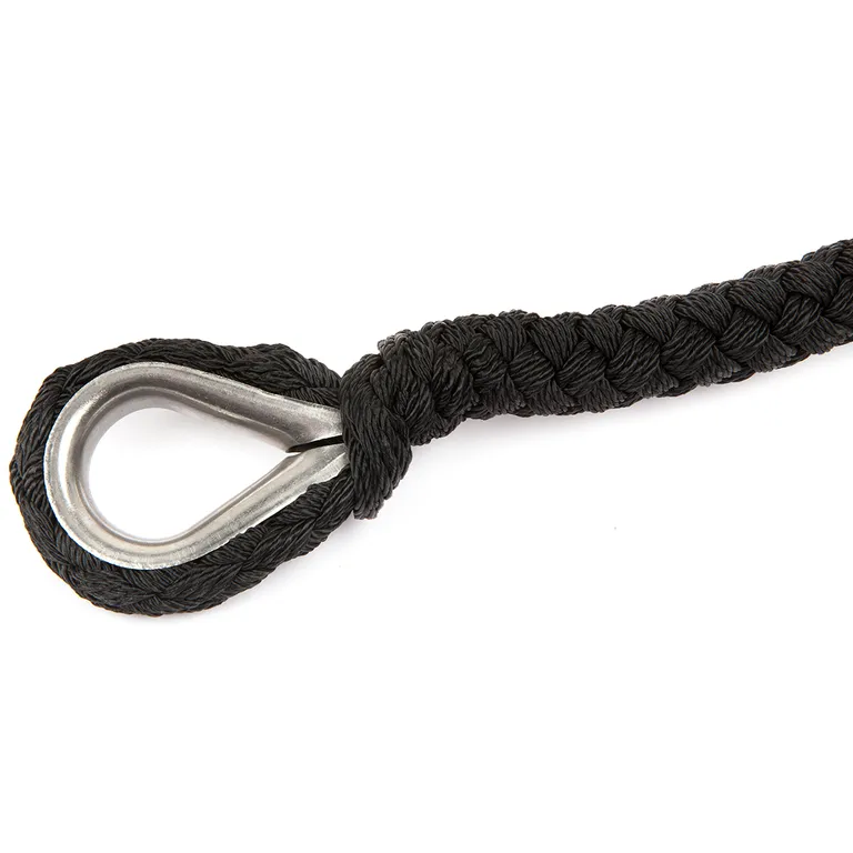 Robline 12mm bryggefortøyning, sort, 6 meter med kause