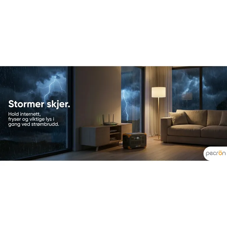 Pecron E1000LFP Strømstasjon med varme 1024Wh 1800W