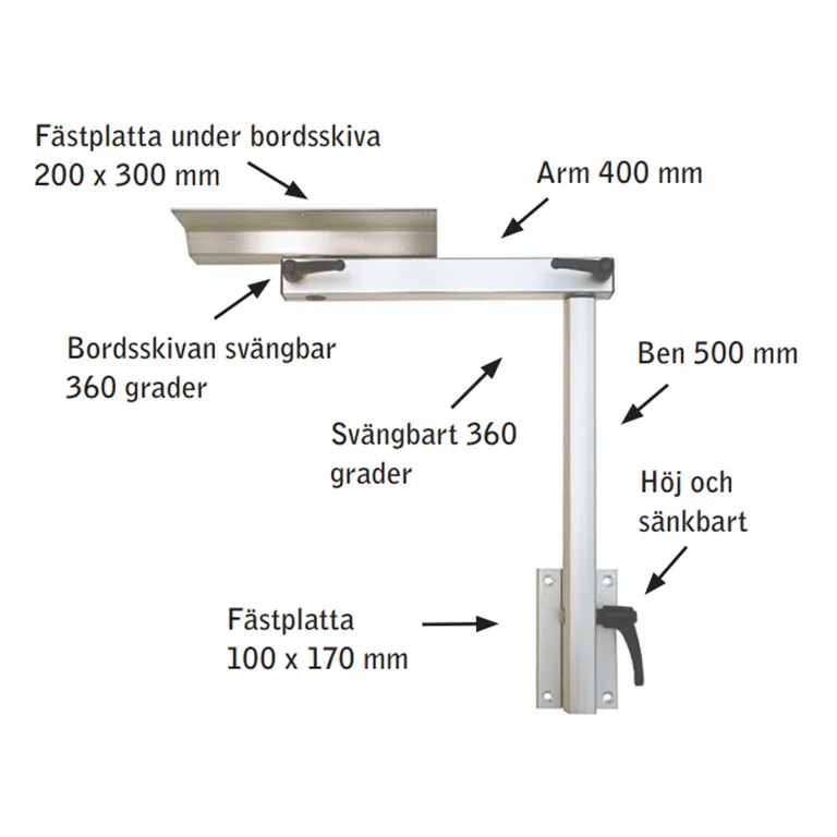 NOA Bordstativ Lagun Anodisert Sølv