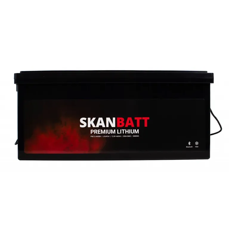 Skanbatt Premium Lithium batteri 12V 460Ah 200A BMS Bluetooth & Varme