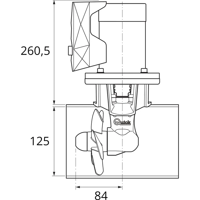 Quick baugpropell pakke 30kg skyvekraft og joystickpanel (Uten tunnel)