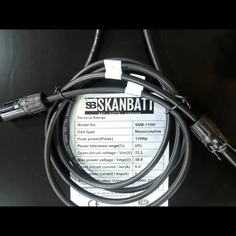 Skanbatt SMB-110W solcellepanel - All Black PERC Monokr. rammepanel