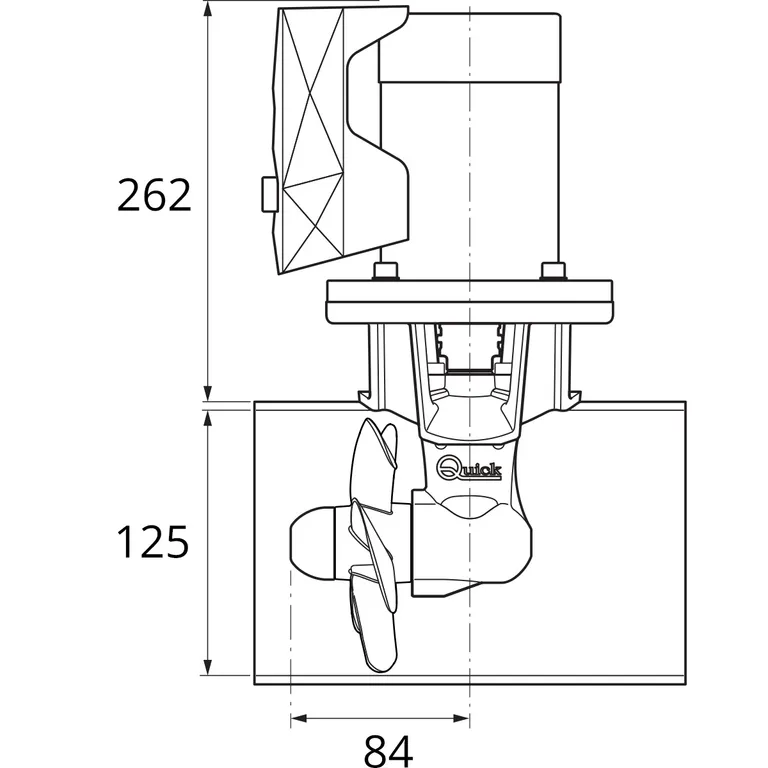 Quick baugpropell pakke 40kg skyvekraft og joystickpanel (Uten tunnel)