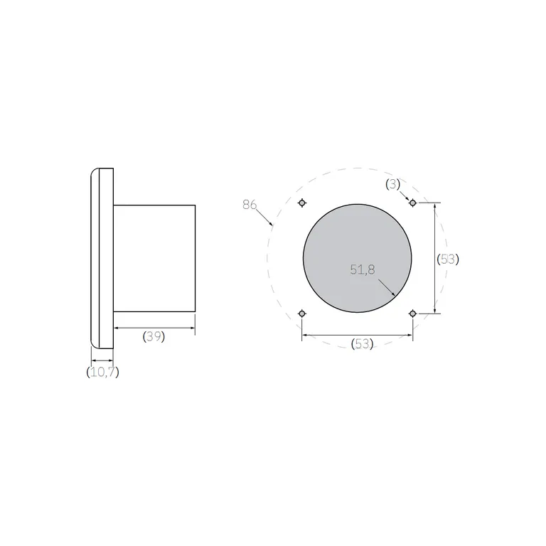 Side-Power Touchpanel rund