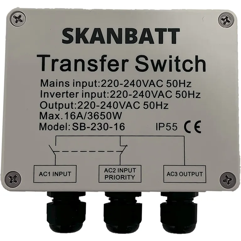 SKANBATT Transfer Switch 3600VA US-16