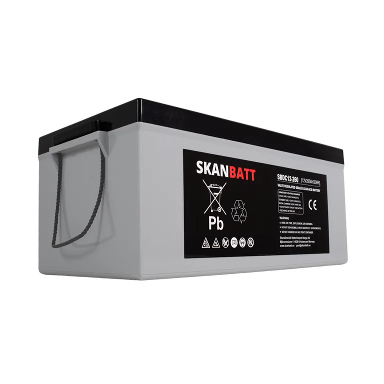 Skanbatt AGM Deep Cycle batteri 12V 260Ah (+ høyre)