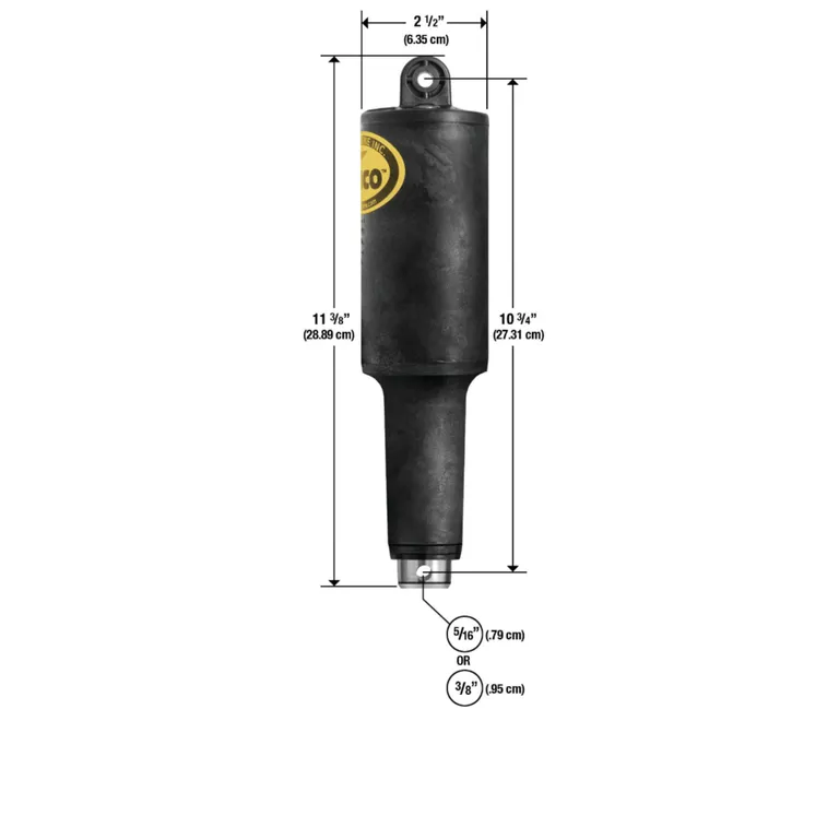 Lenco 101XD sylinder for trimplan, 24V, stroke 2 ¼”, lengde 11 3/8",  bolt 3/8”