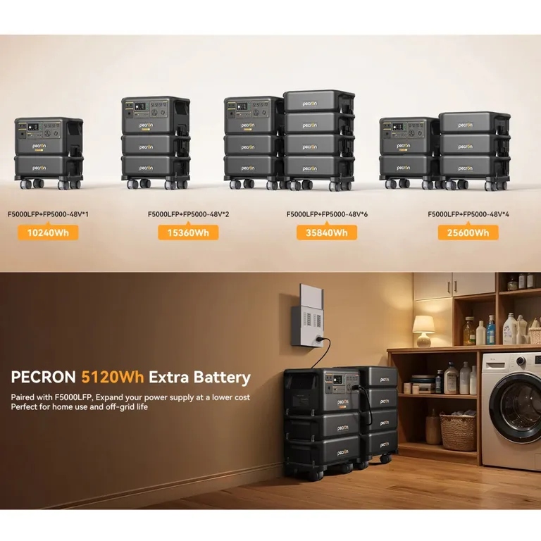 Pecron FP5000-48V ekstra batteri 5120Wh