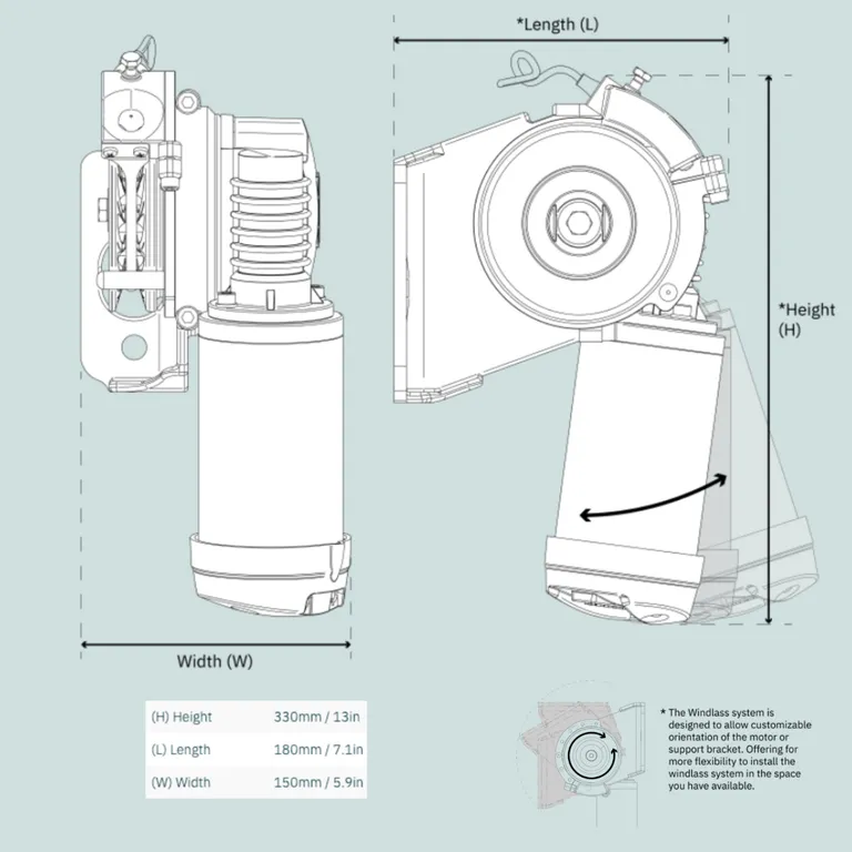 Midi 203 600W ankervinsj (12V)