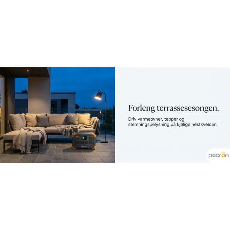 Pecron E1000LFP Strømstasjon med varme 1024Wh 1800W