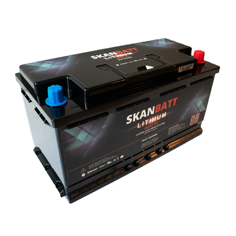 Skanbatt V2 Lithium Heat 12V 165Ah LiFePO4-batteri, 150A BMS - Bobil