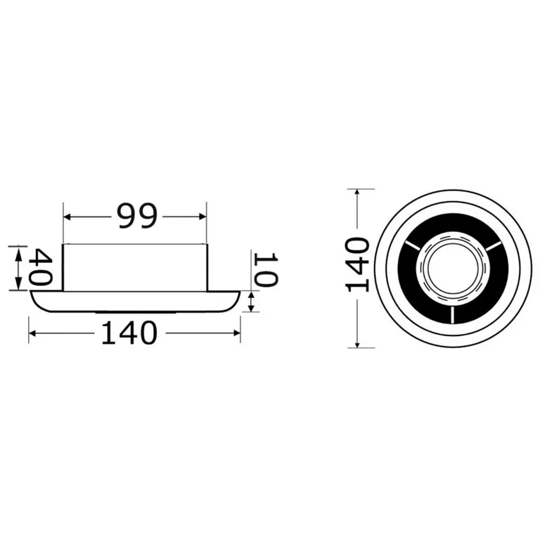 Osculati avtrekksvifte med LED spotlight 24 Volt