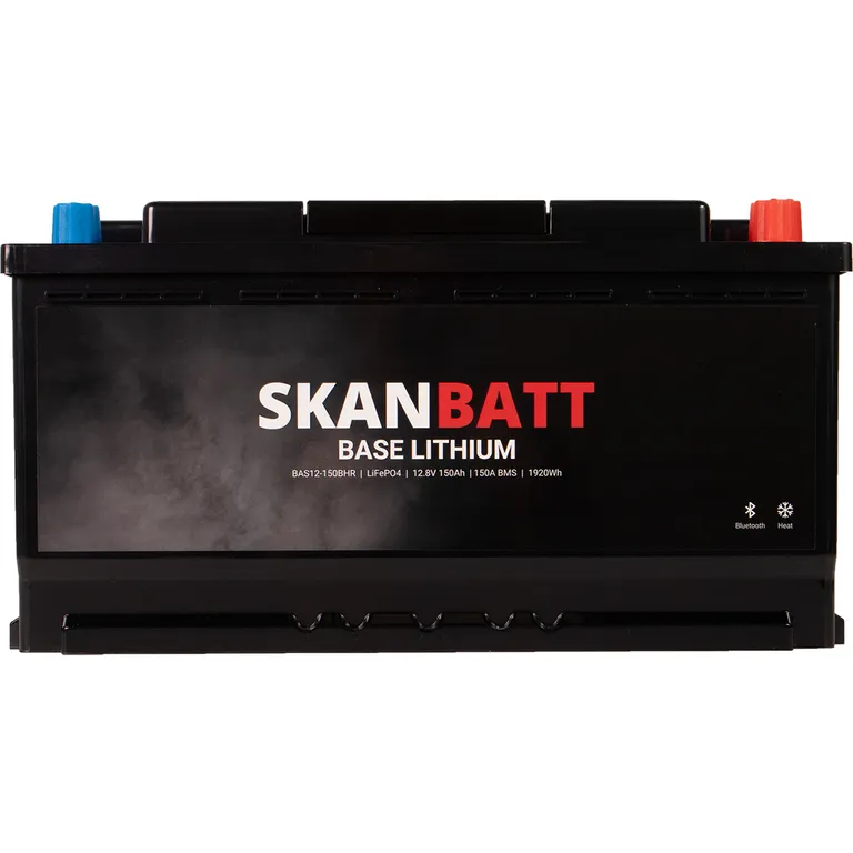 Skanbatt Base Lithium 12V 150Ah 150A BMS Bluetooth Heat Bobil