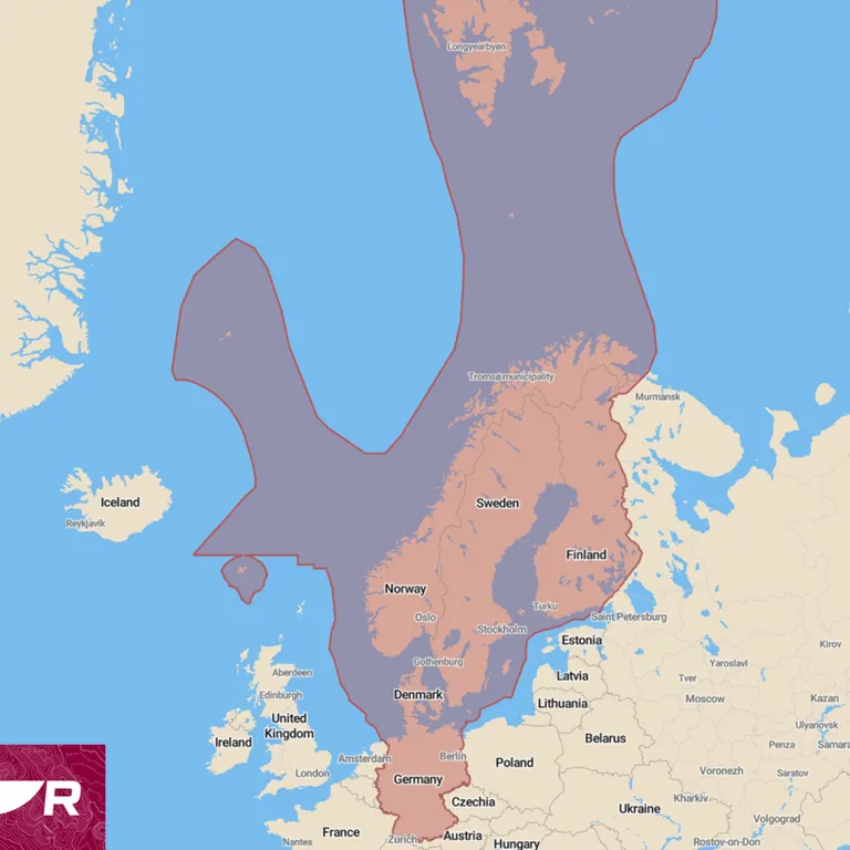 Raymarine LightHouse GEN2 elektronisk sjøkart (Nord-Europa)