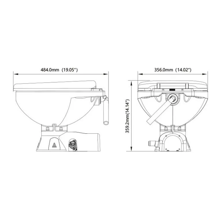 Seaflo Elektrisk toalett Regular Quiet flush Soft close, for ferskvannspyling 24V
