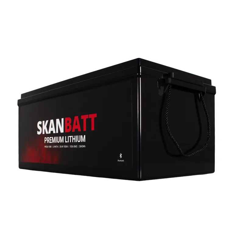 Skanbatt Premium 100Ah 36V LiFePO4 litiumbatteri med Bluetooth