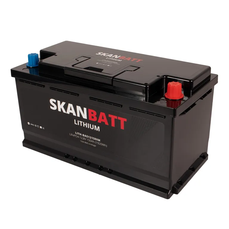 Skanbatt Lithium 12V 150Ah LiFePo4-batteri, 150A BMS