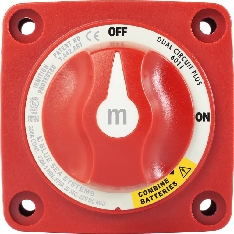 Blue Sea pakke med Hovedbryter 300A og Batterilader 10A