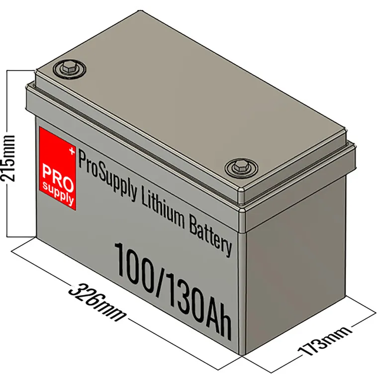 ProSupply Lithium Bluetooth LiFePO4 12V batteri 130Ah (100-kasse) 100A BMS