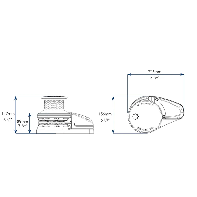 Lewmar VX2+1000W 12V ankervinsj for 10mm DIN766 kjetting