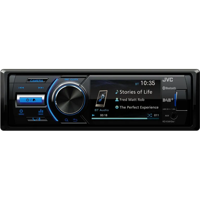 JVC KD-X561DBT DAB+/FM-radio med 3" skjerm og Bluetooth-tilkobling