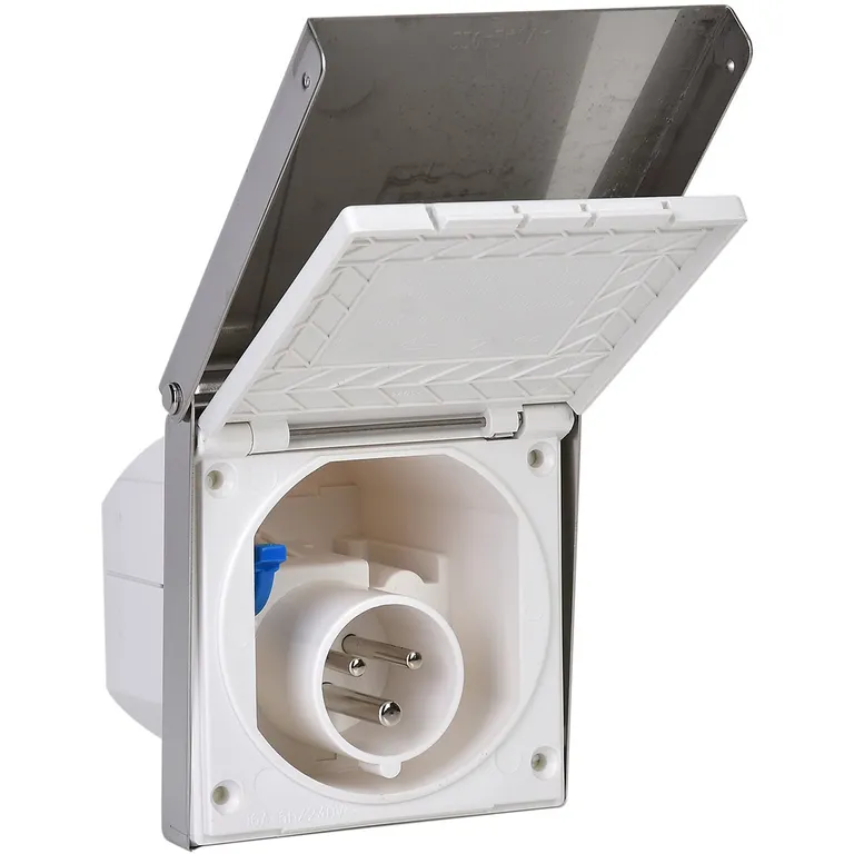 Lokk til veggkontakt i syrefast stål