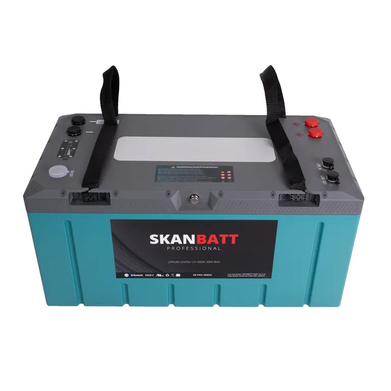 Skanbatt Lithium Professional 12V LiFePO4 batteri 300Ah 300A BMS. Bluetooth, Heat, IP67.