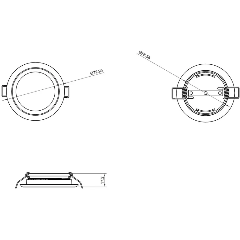 Nautilight Scorpio LED downlight 2 Watt, 12 / 24Volt
