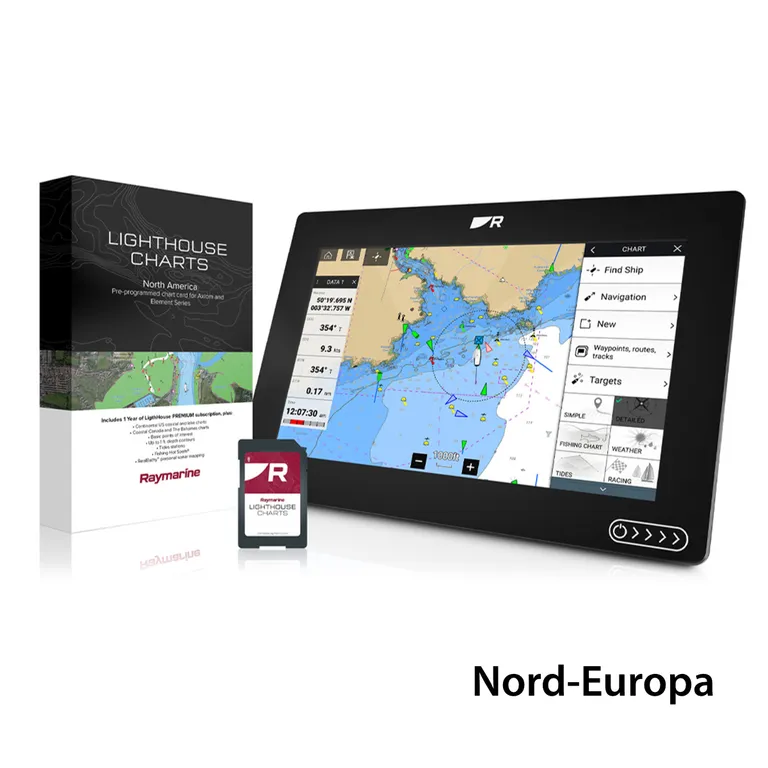 Raymarine LightHouse GEN2 elektronisk sjøkart (Nord-Europa)