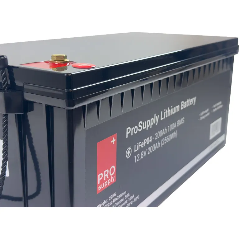 ProSupply Lithium 12V LiFePO4 batteri 200Ah 100A BMS