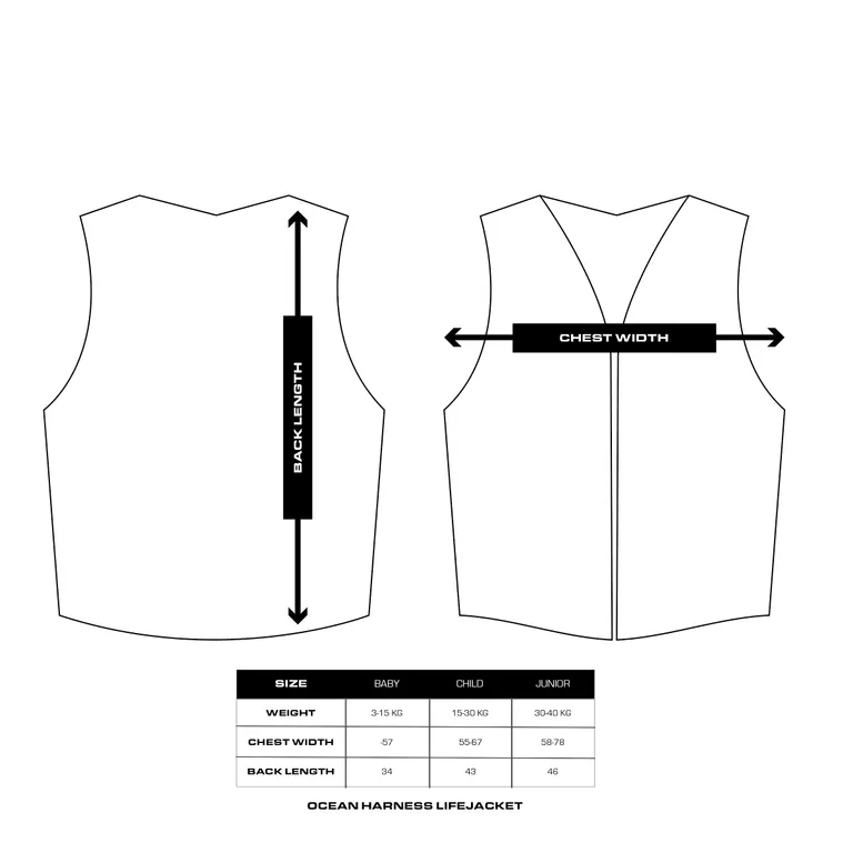 Baltic Ocean Sele barn redningsvest, 15-30kg, gul