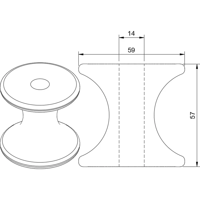 Sleipner Trinse vogge 60mm Ø60mm 14mm bolt